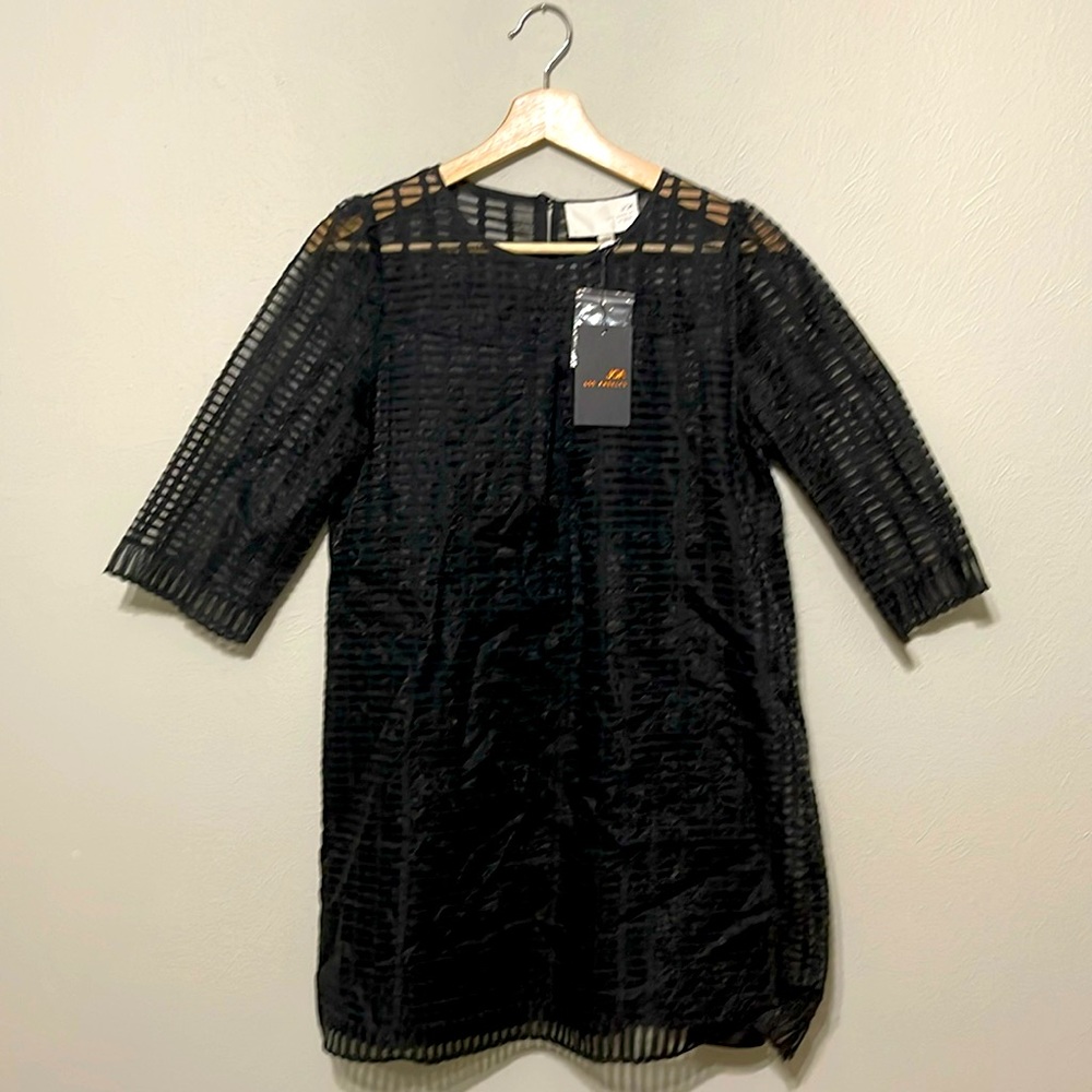 NWT! JOA Los Angeles Overlay Lined Black Dress Size Small.